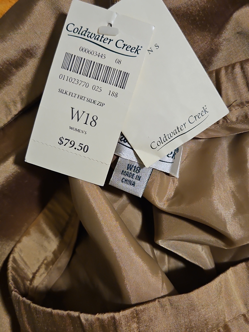 Coldwater Creek Silk Pants in Champagne 18W NWT - Picture 5 of 5